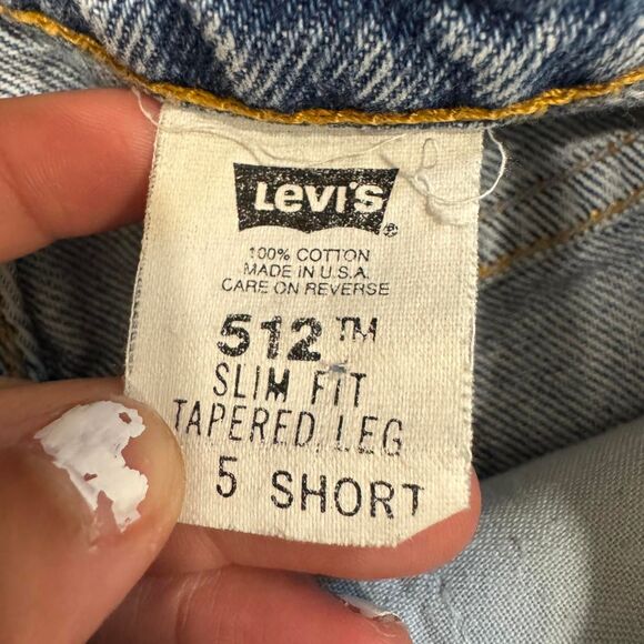 Vintage Levis 512 Cutoff Jean Shorts 5 Short High Rise USA Made Jorts Denim - Picture 6 of 6